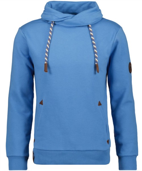 RAGMAN Sweatshirt mit Kragen in Hellblau, Extra Lang