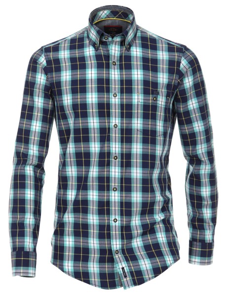 Freizeithemden Extra langer Arm 72 cm, Casa Moda, Casual Fit, Kariert Grün/Marine
