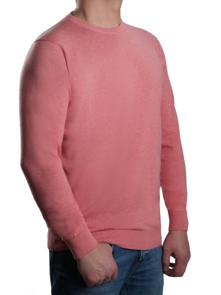 Extra langer Pullover Herren, K I T A R O-Rundhals, in Rosa mel.