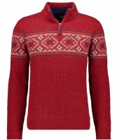 RAGMAN -Strickpullover mit Stehkragen, Extra Lang Rot