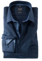 OLYMP Hemden Extra langer Arm 69 cm, Luxor modern fit, Dunkelblau
