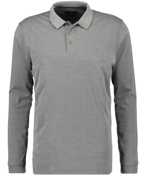 Ragman Softknit-Polo Langarm in Silbergrau, Extra Lang