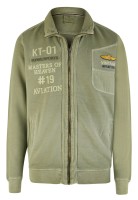 Extra Lang, Sweat-Jacke in Olive von Kitaro
