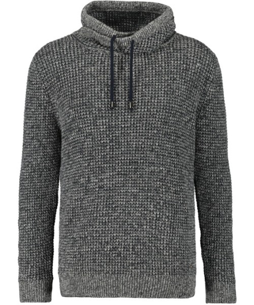 RAGMAN Strickpullover mit Kragen in Grau, Extra Lang