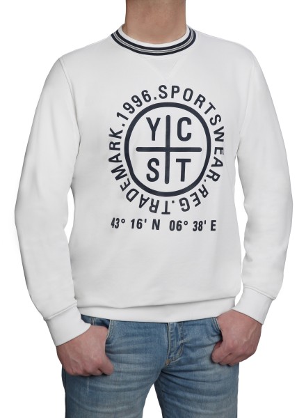 Sweatshirt KITARO weiss mit Aufdruck - EXTRALANG
