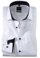 OLYMP Extra langer Arm 69 cm, Hemden Luxor modern fit, Struktur Weiß