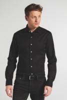 Hemden Extra langer Arm 72 cm, E T E R N A Slim Fit, Schwarz