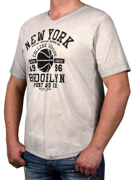 T-Shirt KITARO Grau -- extra lang