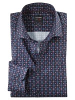 OLYMP Extra langer Arm 69 cm, Hemden Level 5 Body Fit, Gemustert Blau