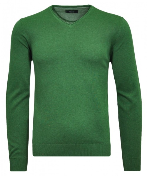 RAGMAN Strickpullover V-Ausschnitt in Grün, Extra Lang