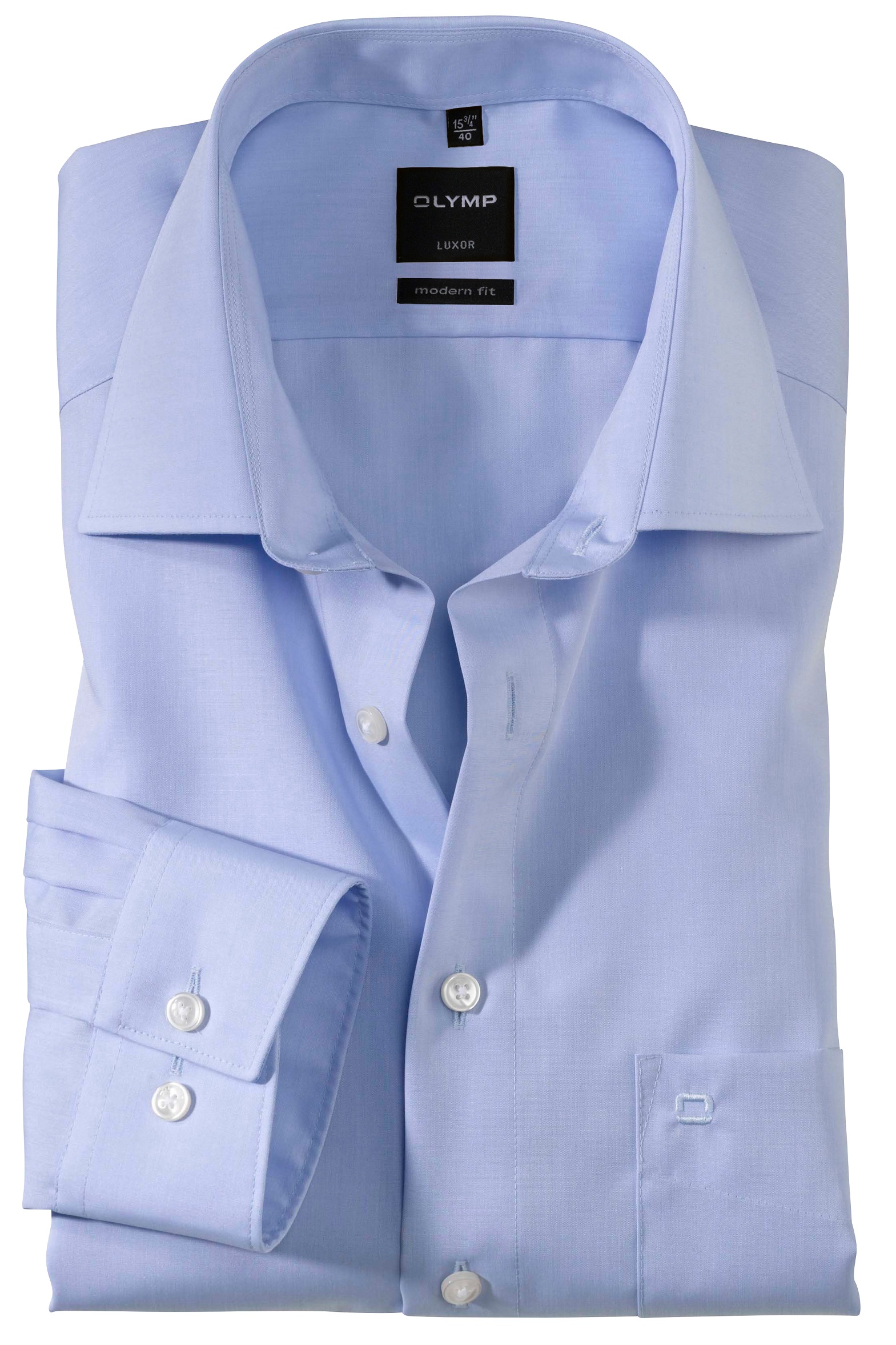 OLYMP Hemden, Extra langer Arm 69 cm, Luxor modern fit, Hellblau | Hosenträger