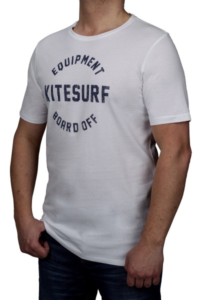 T-Shirt KITARO -Weiß mit Aufdruck-- in extra lang