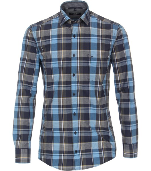 Freizeithemd, Extra langer Arm 72 cm, Casa Moda Casual Fit, Kariert Blau