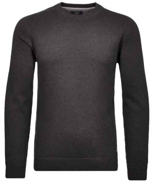 RAGMAN Strickpullover Rundhals in Anthrazit, Extra Lang