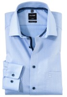 OLYMP Extra langer Arm 69 cm, Hemden Luxor modern fit, Struktur Hellblau