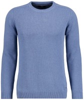 RAGMAN Strickpullover Rundhals in Mittelblau, Extra Lang