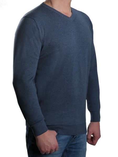 Extra langer Pullover, K I T A R O-V-Ausschnitt, Blau