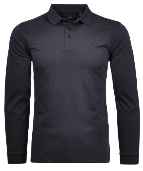 Ragman Softknit-Polo Langarm in Marine, Extra Lang