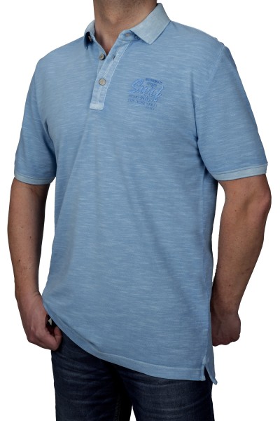 KITARO Poloshirt in extra lang in Türkis