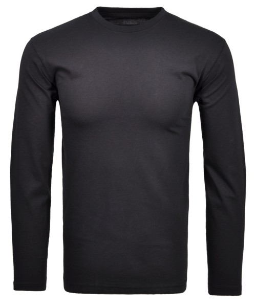 Ragman Langarm Shirt Rundhals in Marine, Extra Lang