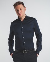 Hemden Extra langer Arm 72 cm, E T E R N A Slim Fit, Marine