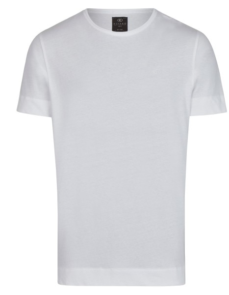T-Shirt KITARO Rundhals Weiß- Extra Lang