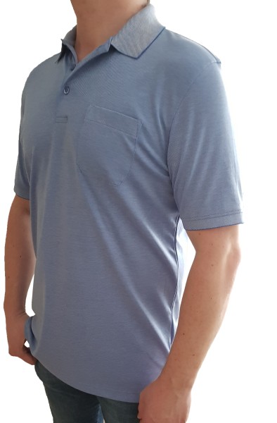 Poloshirt KITARO Hellblau -in EXTRA LANG