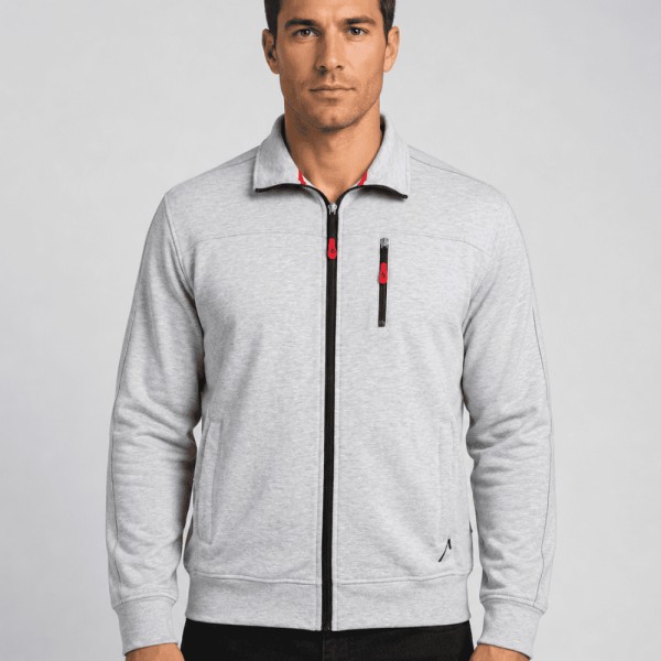 Herren Sport- und Freizeitjacke in Extra lang, Hellgrau