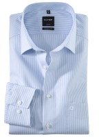 OLYMP Extra langer Arm 69 cm, Hemd EL, Luxor modern fit, Streifen Hellblau/Weiß 42