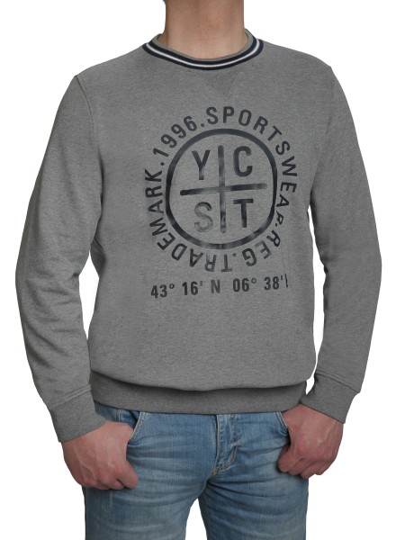 Sweatshirt KITARO grau mit Aufdruck - EXTRALANG