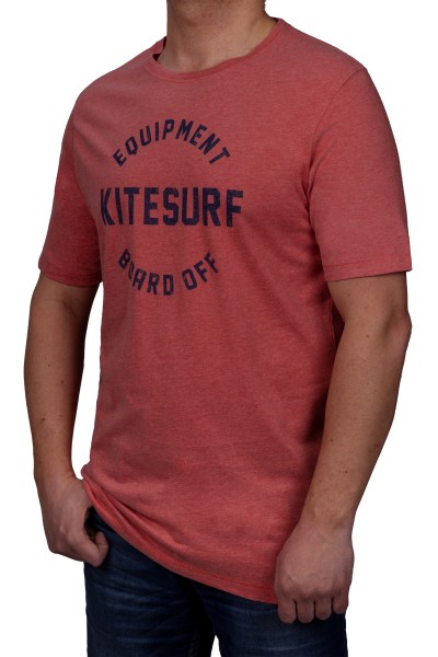 T-Shirt KITARO -Rose mel. mit Aufdruck-in extra lang