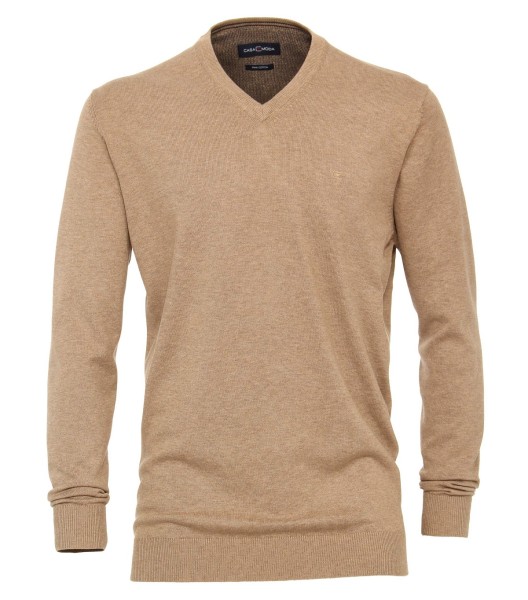 Casa Moda Pullover V-Ausschnitt Beige EXTRALANG