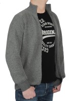 Kitaro Herren Strickjacke, Extra Langer Arm, Grau