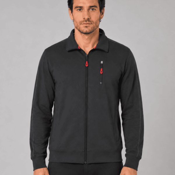 Herren Sport- und Freizeitjacke in Extra lang, Schwarz