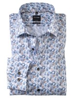 OLYMP Extra langer Arm 69 cm, Hemd EL, Luxor modern fit, Gemustert Hellblau