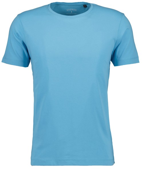T-Shirt Extra Lang Herren von Ragman, Rundhals in Blau-Melange