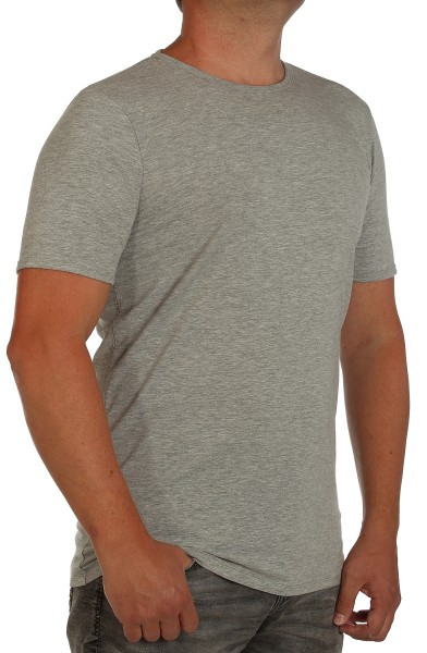 Extra langes K I T A R O- T-Shirt (stretch ) Kurzarm -Rundhals Hellgrau