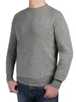 Kitaro Herren Strick-Pullover, Extra Langer Arm, Hellgrau
