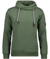 RAGMAN Sweatshirt mit Kragen in Dunkelgrün, Extra Lang