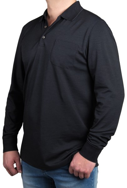 Poloshirt in extra lang, K I T A R O Grau