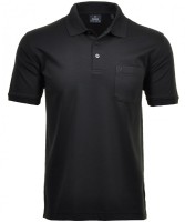 Poloshirt Ragman in Extra Langer Rumpf, Schwarz