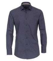 Hemden EXtra Langer Arm 72 cm, Venti Modern Fit, Gemustert Blau