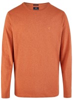 Langarm T-Shirt von KITARO, Rundhals in dunkelorange-- Extra Lang