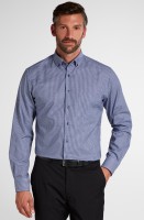 Hemden Extra langer Arm 68 cm, E T E R N A modern fit, Kariert Blau/Weiss