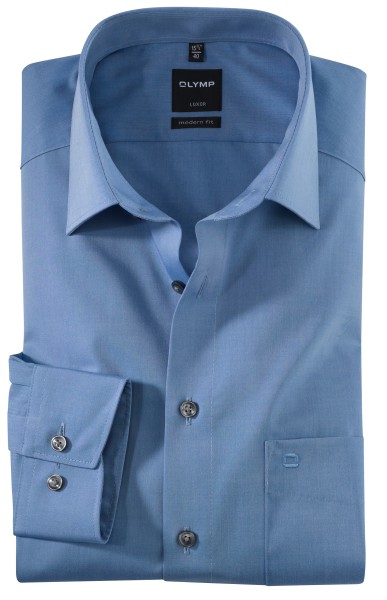 OLYMP Extra langer Arm 69 cm, Hemd EL, Luxor modern fit, Blau