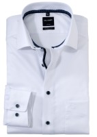 OLYMP Extra langer Arm 69 cm, Hemden Luxor modern fit, Struktur Weiß