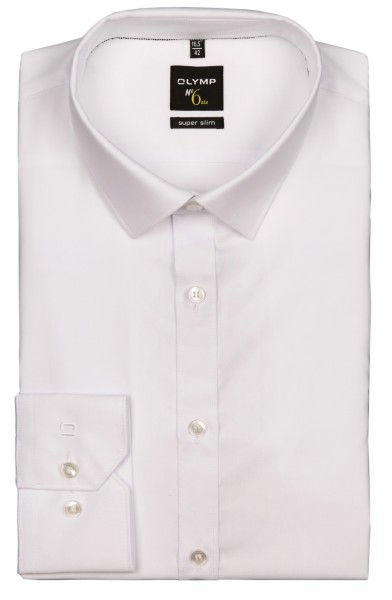 OLYMP Extra Langer Arm 69 cm, Hemd EL, No. Six super slim, Weiß