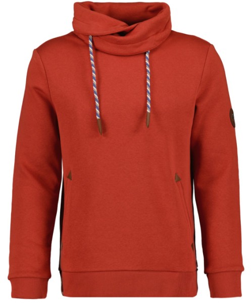 Kragen Sweatshirt Extra RAGMAN Lang in Rostrot, mit