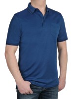 Herren Poloshirt KITARO Blau- Extra Lang