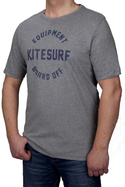 T-Shirt KITARO -Grau mit Aufdruck-- in extra lang